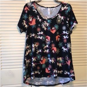 LulaRoe Santa & Unicorn Shirt